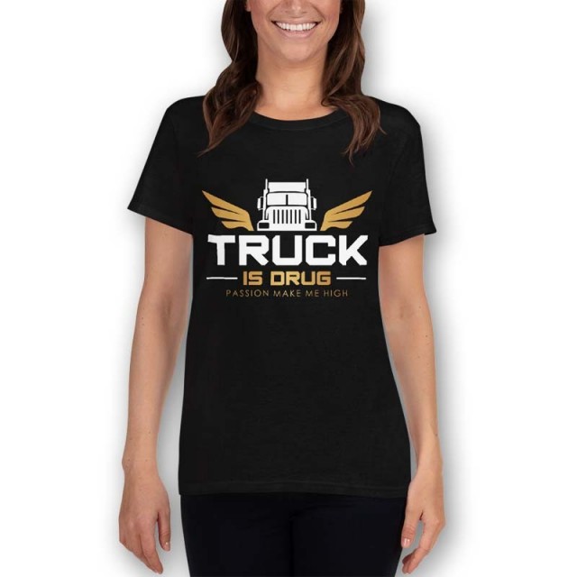 T-Shirt damski Truck is Drug czarny