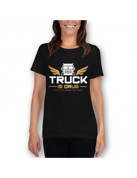T-Shirt damski Truck is Drug czarny