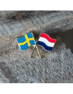 Metall pin Sweden-Holland flag