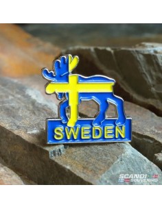Metall pin Moose Sweden Flag