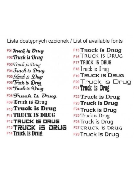 Front window text sticker - 1pc