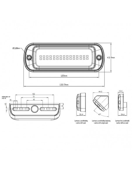 WAŚ W229/1501N - Lampa robocza LED NEON, 30 diód