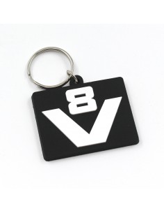 V8 rubber keychain