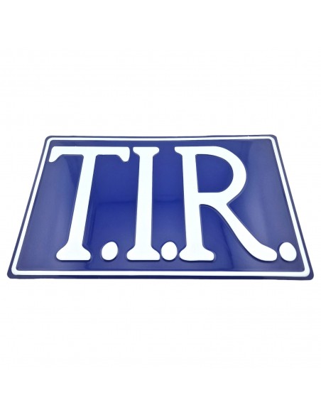 TIR - Aluminum embossed sign 40x25 cm, blue/white