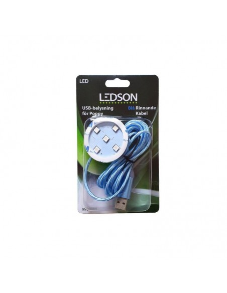 LEDSON Podświetlenie Poppy USB niebieskie z pływającym światłem w przewodzie