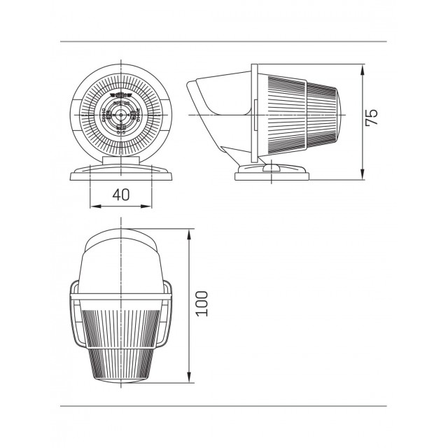 Klosz lampy obrysowej Oldschool - biały