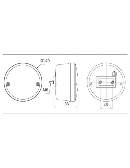 SIM 3164 - LED rear 3-function lamp with white lens 12/24 V