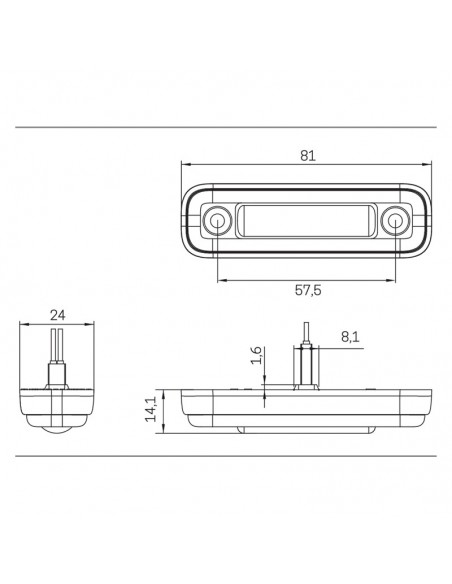 SIM 3302 - Lampa obrysowa LED pomarańczowa 12/24V, 5 diod