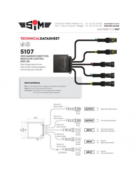 SIM 5107 - Direction indicator controller for marker lamps 12/24V