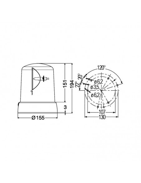 HELLA KL7000F orange beacon 24V
