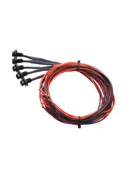 Dioda LED w oprawce plastikowej - kolor czerwony 24V - 5 szt.