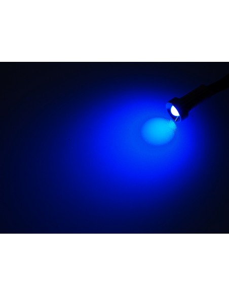 Dioda LED w oprawce metalowej - kolor niebieski 24V - 5 szt.