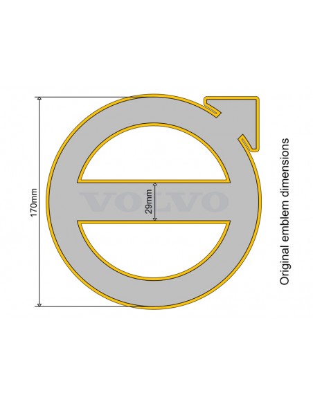 VOLVO 2020+ - Illuminated emblem lightbase dual-color - yellow/white