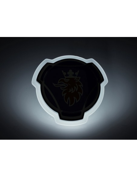 Original SCANIA emblem with illuminated dual-color base - yellow/white