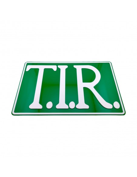 TIR - Aluminum embossed sign 40x25 cm, green/white
