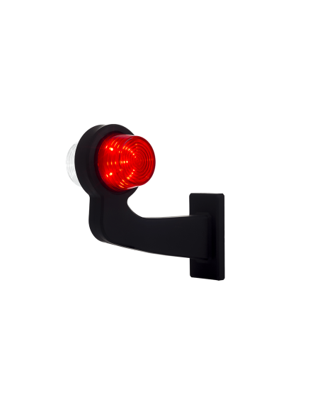 Lampa obrysowa Old School biało-czerwona długa 12/24v - lewa