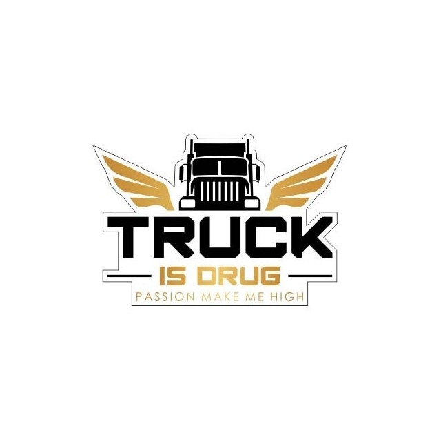 Truck is Drug logo sticker large 13x9 cm