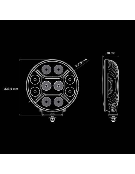 STRANDS Dark Knight Intense 9" lampa drogowa LED