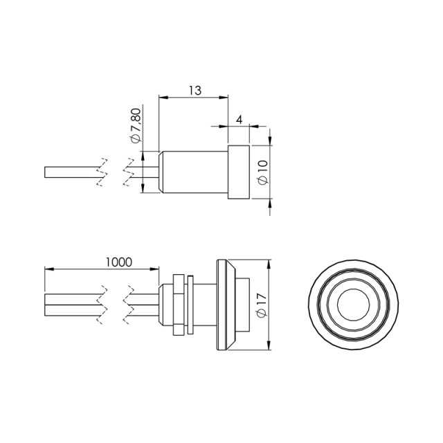 LED diode in a metal holder - RGB 24V...