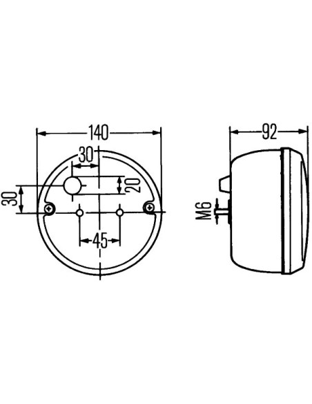 Hella - Okrągła lampa przeciwmgielna na żarówkę 2NE 001 423-011