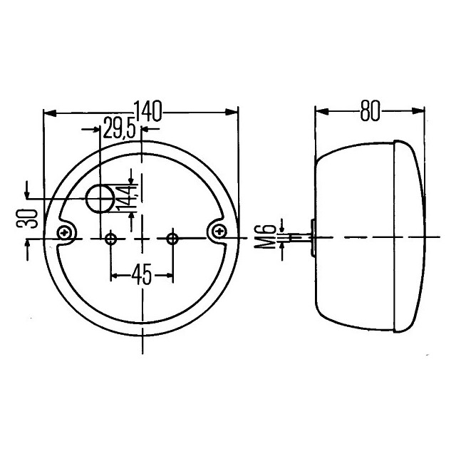 Hella - Round rear bulb light...