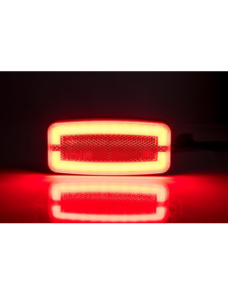 Lampa obrysowa LED czerwona neon z odblaskiem LD2763 12/24V