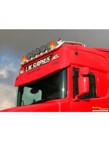 SolarGuard - Scania Nextge sunvisor type 5 with 5 marker lights cutholes Nextgen 1-3-1