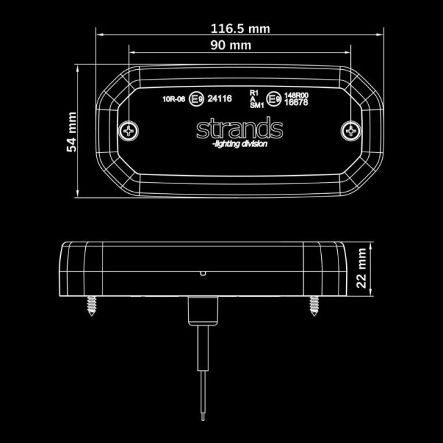 Biała lampa obrysowa For9t Scale