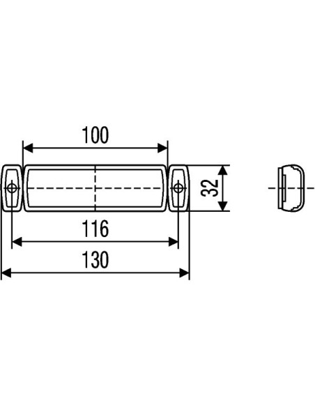 Hella - Pomarańczowa lampa obrysowa LED 2PS 008 645-001