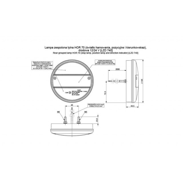 Lampa zespolona LZD741 tylna LED...