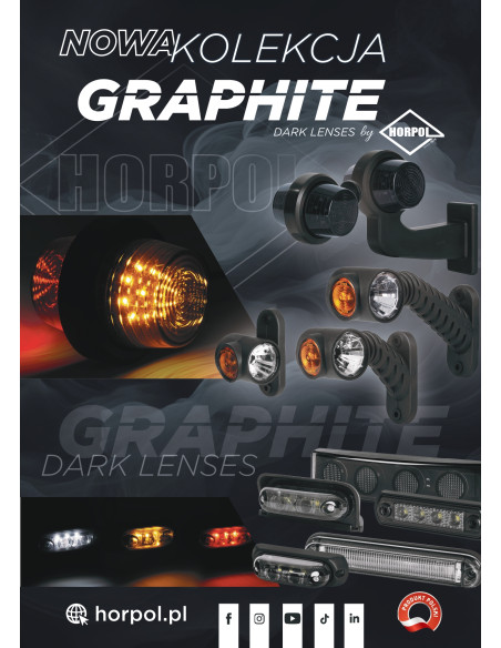 Lampa obrysowa LED pomarańczowa LD2632/GRAPHITE montowana w rurę 12/24V