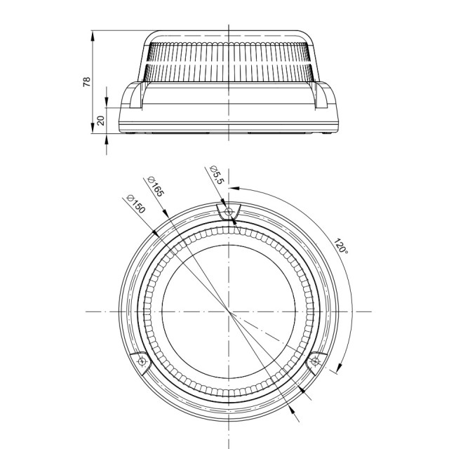 Orange beacon light FT-101 3S DF LED