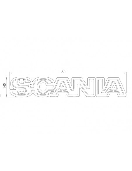 SCANIA Podświetlenie napisu - biały ciepły