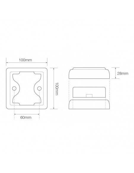 Square tail LED lamp 80RME - stop/position