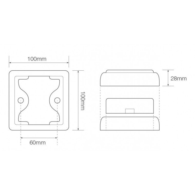 Square tail LED lamp 80AME - indicator