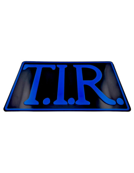 TIR - Aluminum embossed sign 40x25 cm, black/blue