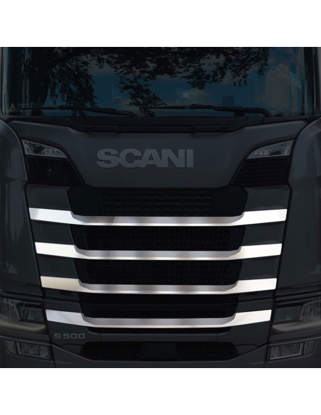 Scania Nextgen flat stainless steel grill decoration - wide version