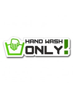 Hand wash only green sticker