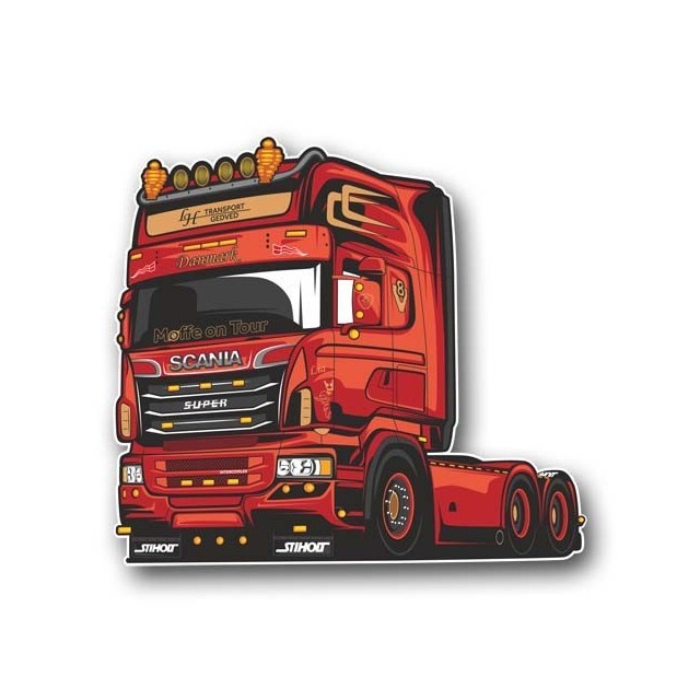 Møffe on tour sticker large 13x12 cm