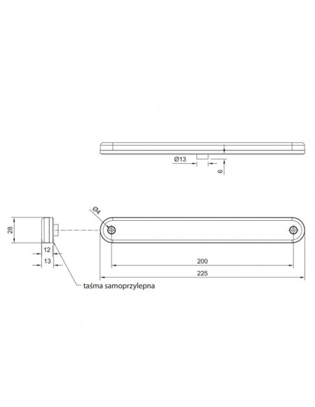 Lampa obrysowa FT-195 LED biała 12-36V