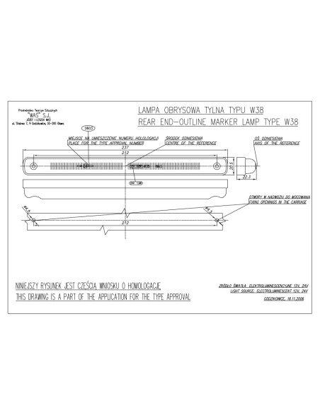 LED marker light, red with clear lens W38/184