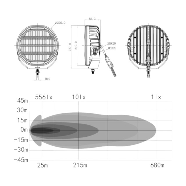 OZZ XR2 P9" LED driving lamp with...