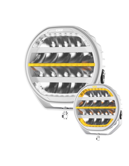 OZZ XR3 P9" R65, Lampa drogowa LED z stroboskopem, biała obudowa