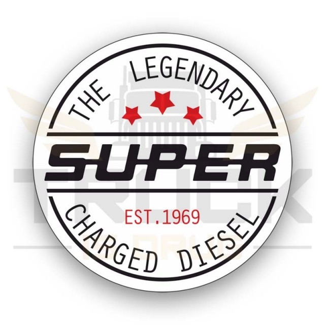 Super Charged Diesel white sticker...