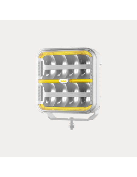 OZZ SQR 7" White LED driving light with strobe, white housing