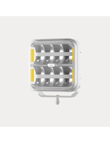 OZZ SQR 7" White LED driving light with strobe, white housing
