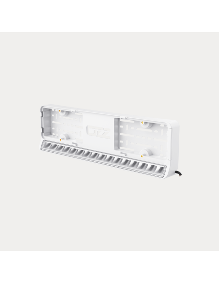 OZZ LP1 White, ramka tablicy rejestracyjnej z ledbarem, biała obudowa