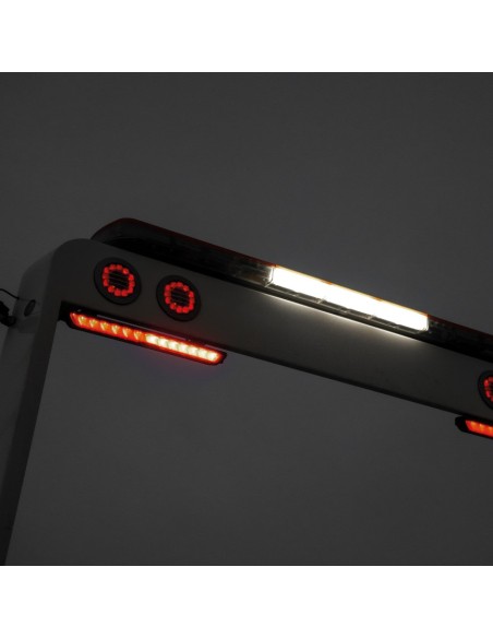 OZZ WB1 P20" Black, lampa robocza z czerwonym światłem pozycyjnym, czarna obudowa