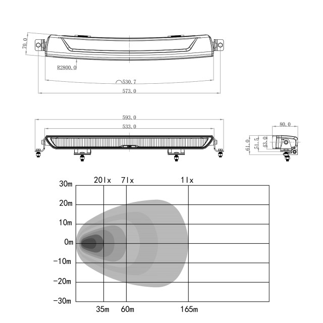OZZ WB1 P20" Black, work light with...
