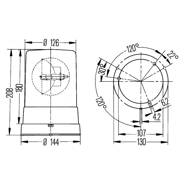 Red lens for HELLA KL600, KL710 beacons
